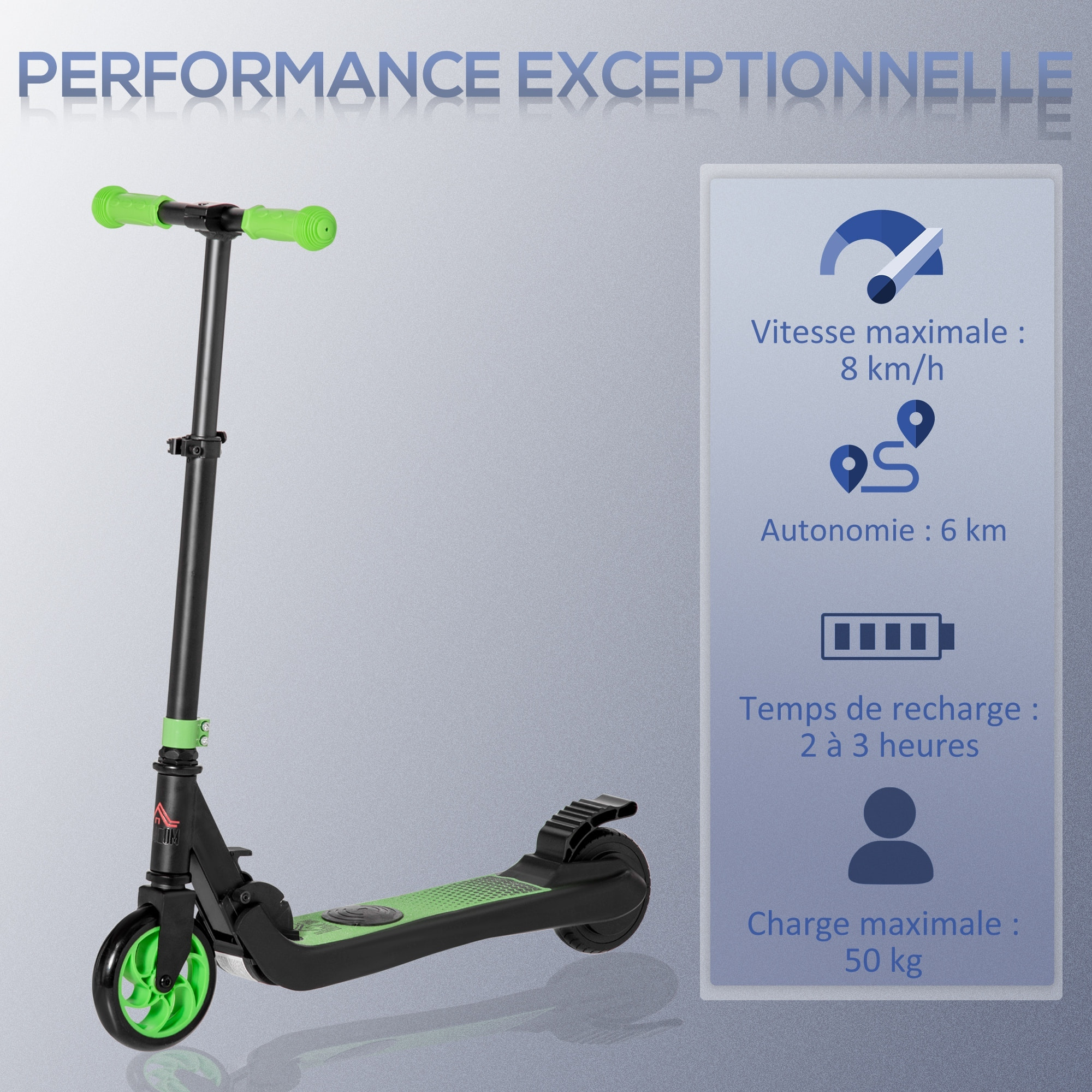 Trottinette électrique enfants 6 ans + pliable, hauteur réglable 75-80 cm, vitesse max  8 km/h