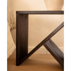 Table de chevet ou table auxiliaire en bois massif ton noir en différentes tailles
