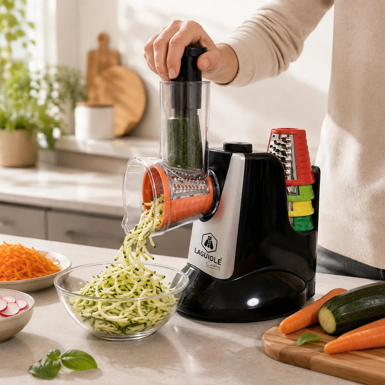 Découpe légumes électrique - Râpe 5 en 1