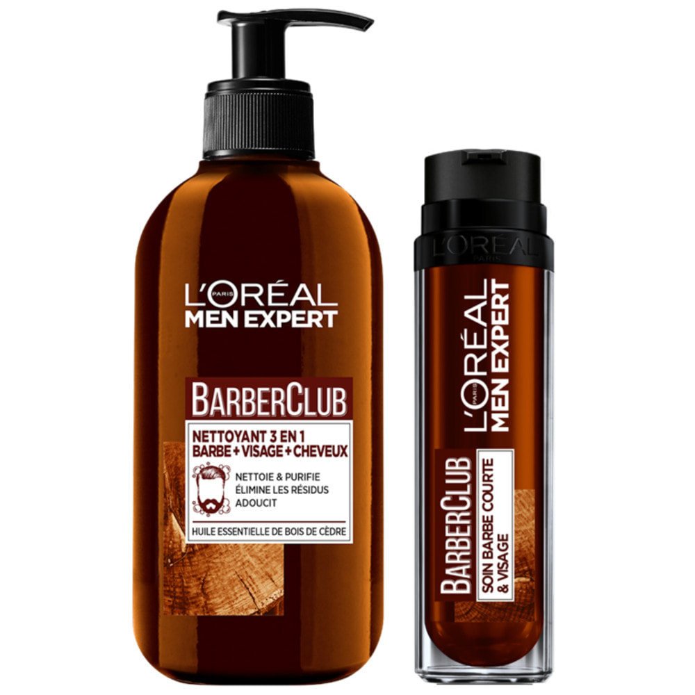 L'Oréal Paris Men Expert Barber Club Nettoyant 3 en 1 Barbe, Visage et Cheveux 200m+ Soin Barbe Courte et Visage 50ml