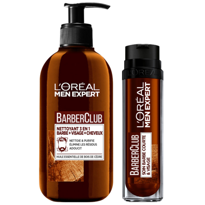 L'Oréal Paris Men Expert Barber Club Nettoyant 3 en 1 Barbe, Visage et Cheveux 200m+ Soin Barbe Courte et Visage 50ml