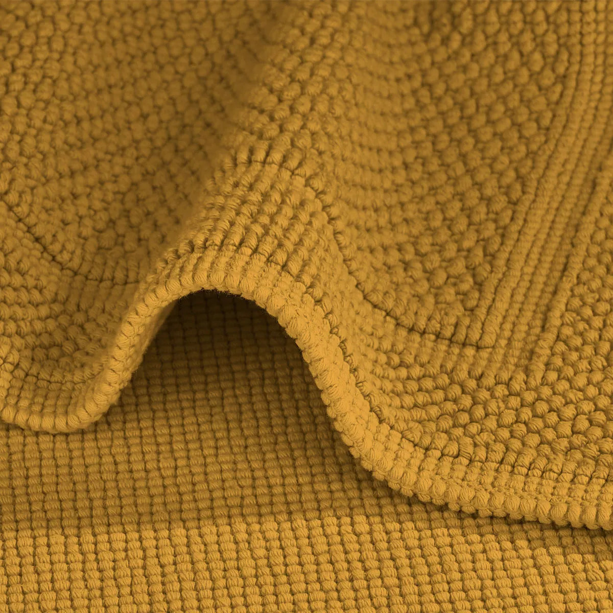 Tapis de bain pur coton 1700 g/m² uni jaune Antica curry
