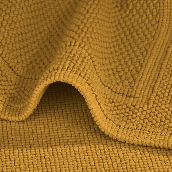 Tapis de bain pur coton 1700 g/m² uni jaune Antica curry
