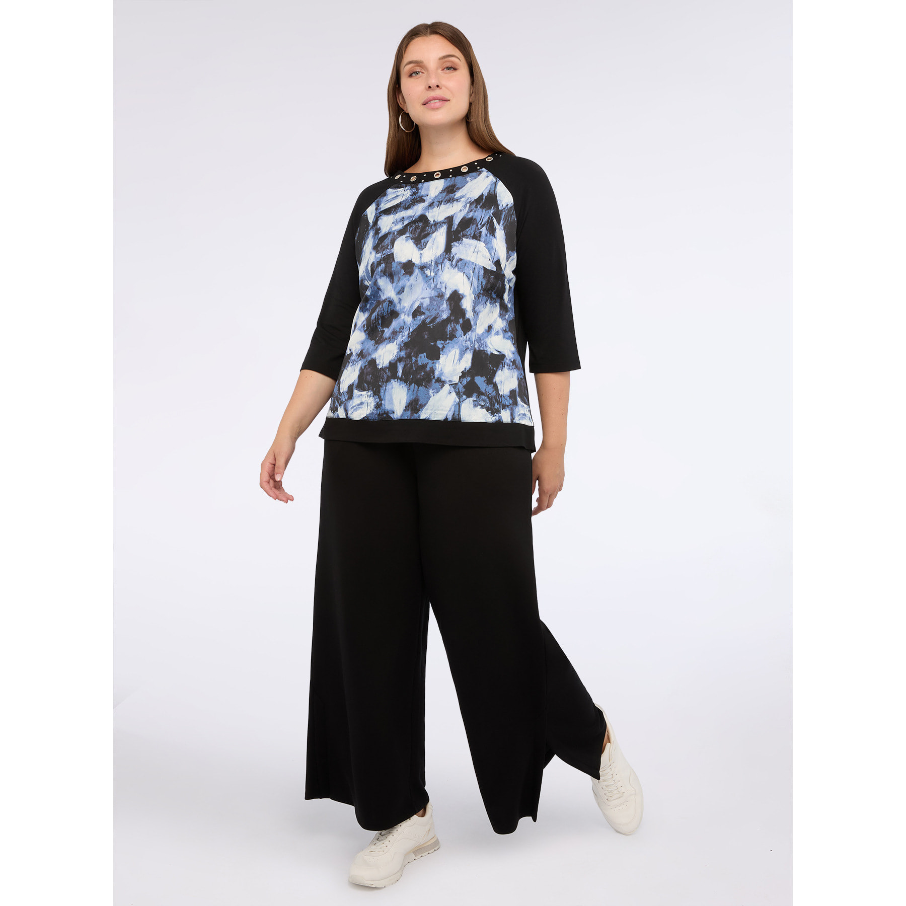 Fiorella Rubino - Pantalones palazzo de tejido scuba - Negro