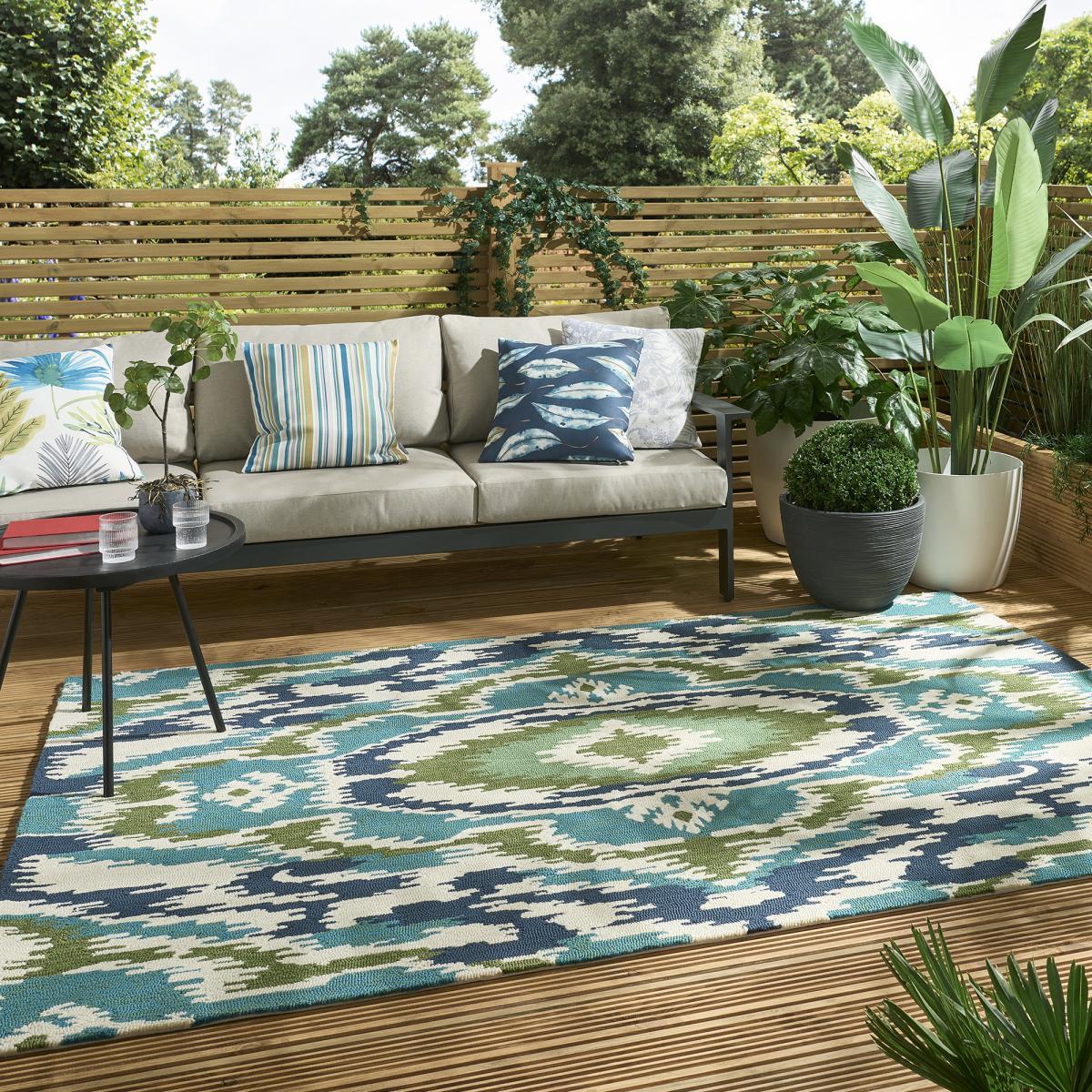 Tapis extérieur tissé kilim rectangle NUITORP