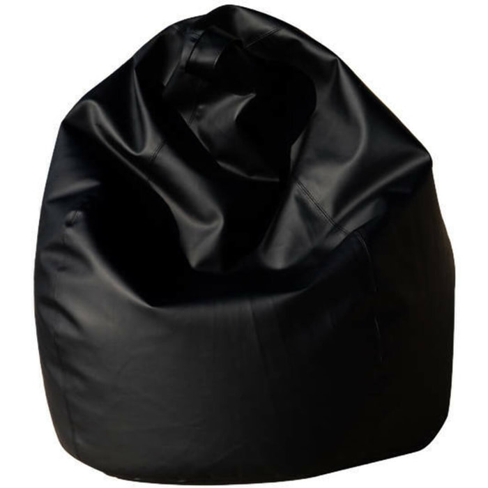 Pouf Alez, Poltrona multiuso, Poltroncina sacco, Pouf poggiapiedi, Made in Italy, 70x70 h110 cm, Nero