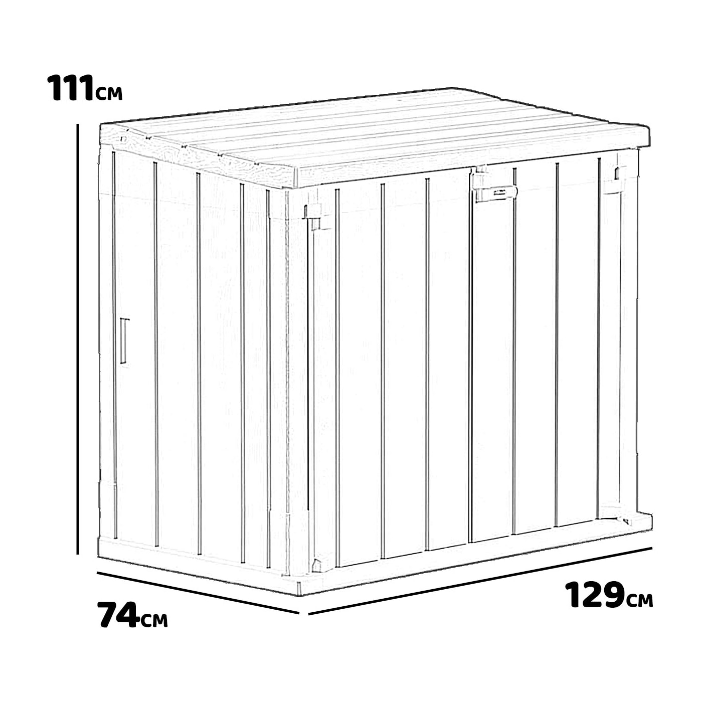 Store away small - contenitore porta attrezzi in resina 129x74x111h cm