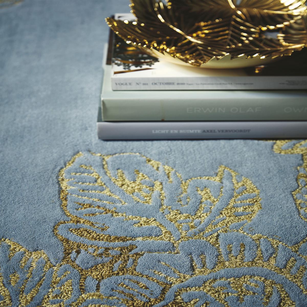 Tapis salon et chambre fait à la main en laine motif floral VAHA