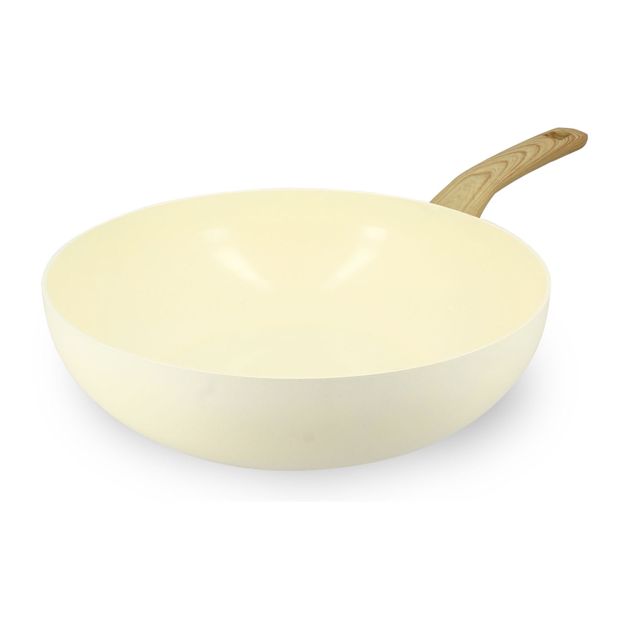 Wok 24cm avec revêtement céramique crème - tous feux COLORAMA