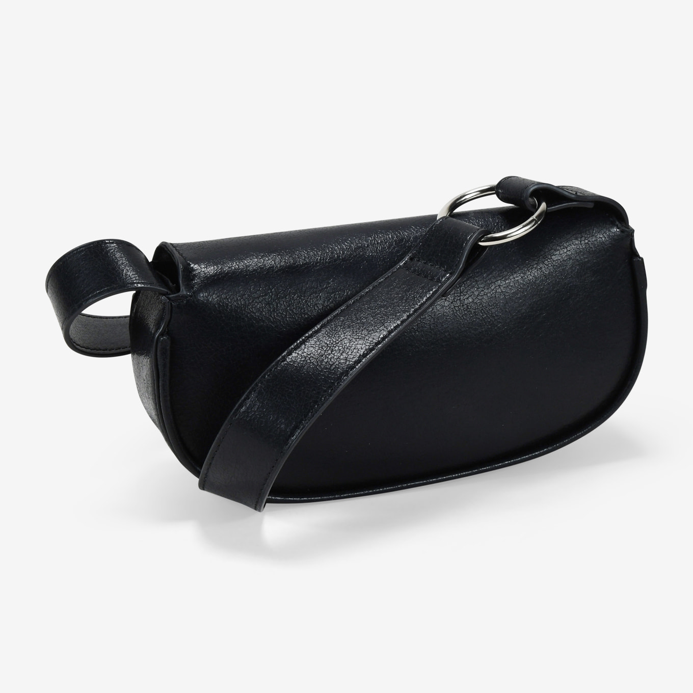 Bolso mini negro de hombro con solapa
