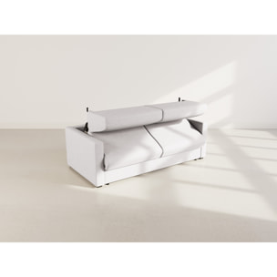 Julia - canapé lit 3 places convertible express couchage quotidien 140 cm matelas 18 cm en tissu - Gris clair