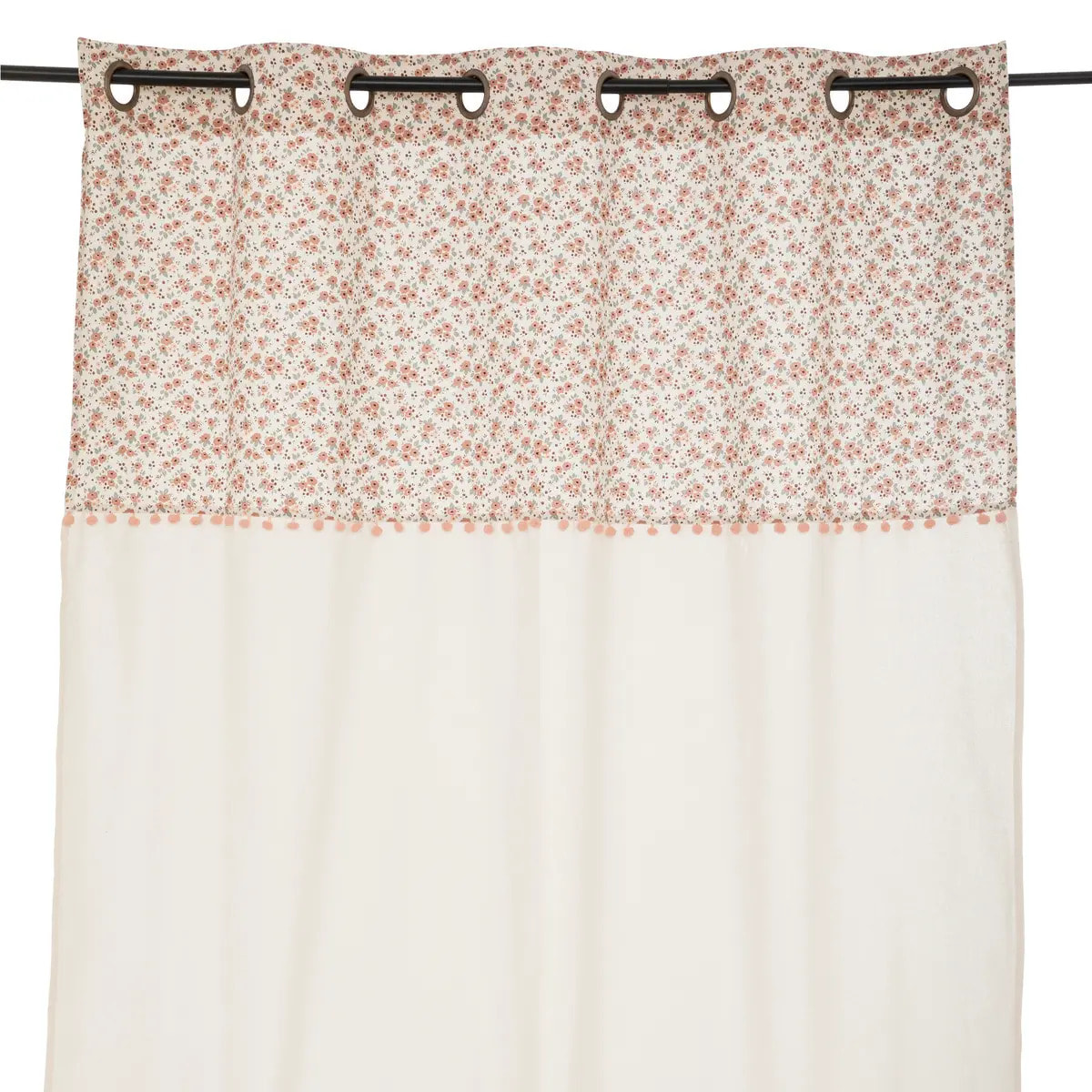 Rideau enfant blanc avec fleurs 140x260cm