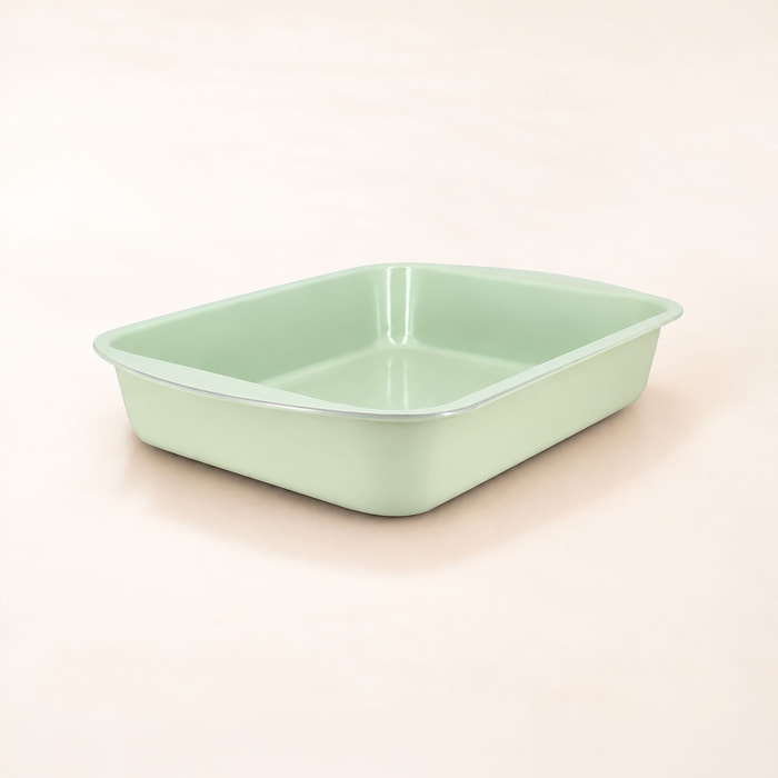Plat à four rectangulaire en acier carbone celadon 35x27cm COLORAMA