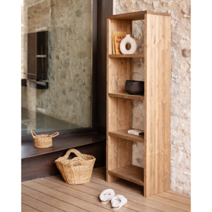 Étagère en bois massif ton chêne foncé de 180x60cm Hauteur: 180 Longueur: 60 Largeur: 35