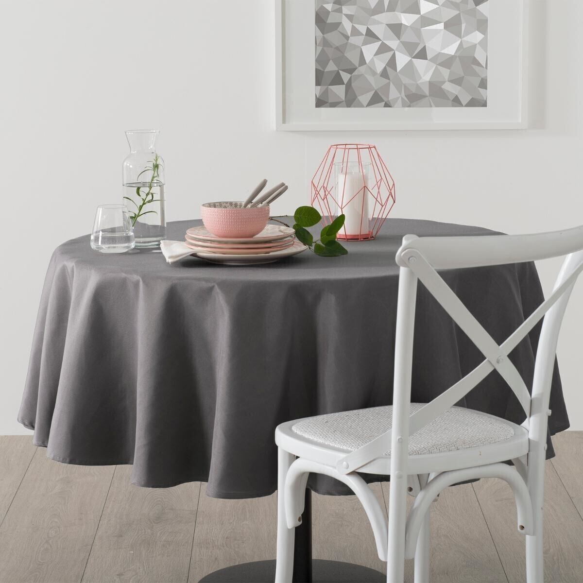 Nappe anti-tâche gris D180cm