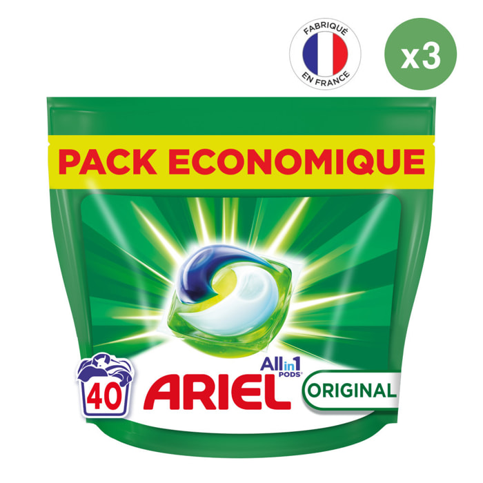 3x40 Pods Original, Lessive en Capsules Ariel