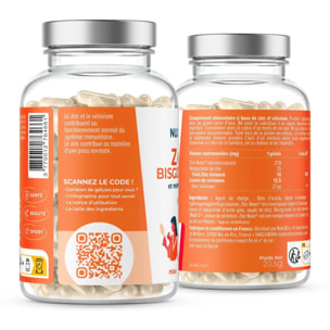 Nutri&Co Zinc Bisglycinate & Sélénium - Immunité et Fertilité - 60 gélules Vegan