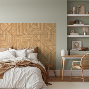 Rouleau revêtement adhésif vinyle au mètre - Sticker mural tête de lit - BOIS ART DÉCO