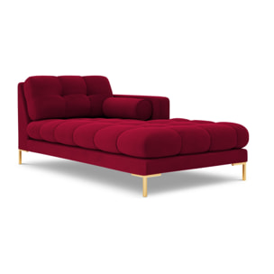 Méridienne droite "Bali" en velours rouge