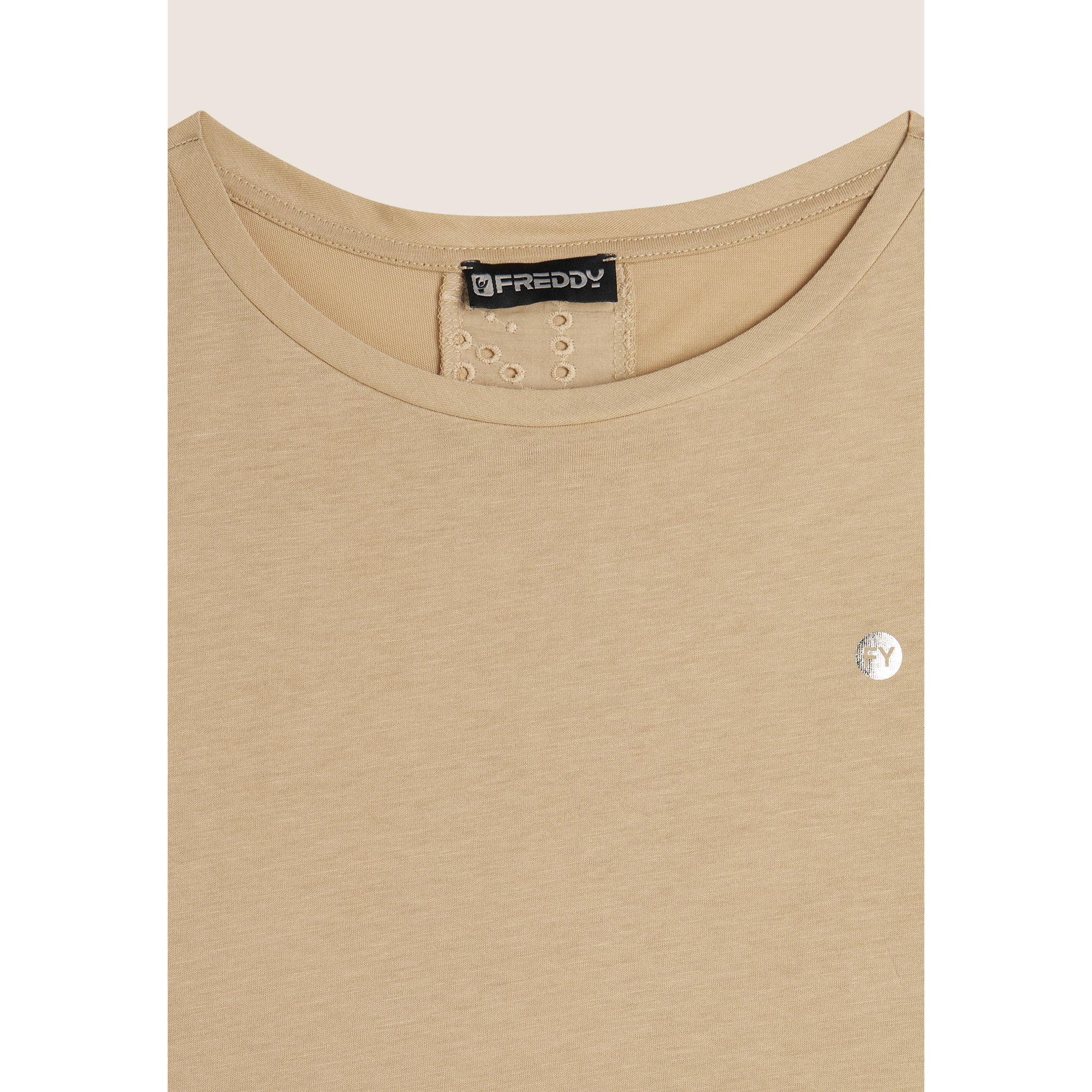 T-shirt con inserto posteriore in Sangallo