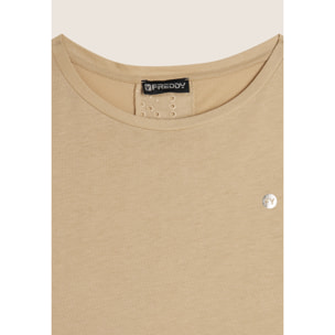 T-shirt con inserto posteriore in Sangallo