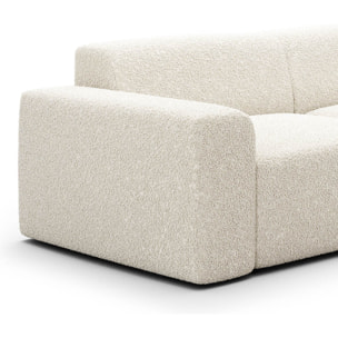 CALYS - Canapé 3 places en tissu bouclette écrue