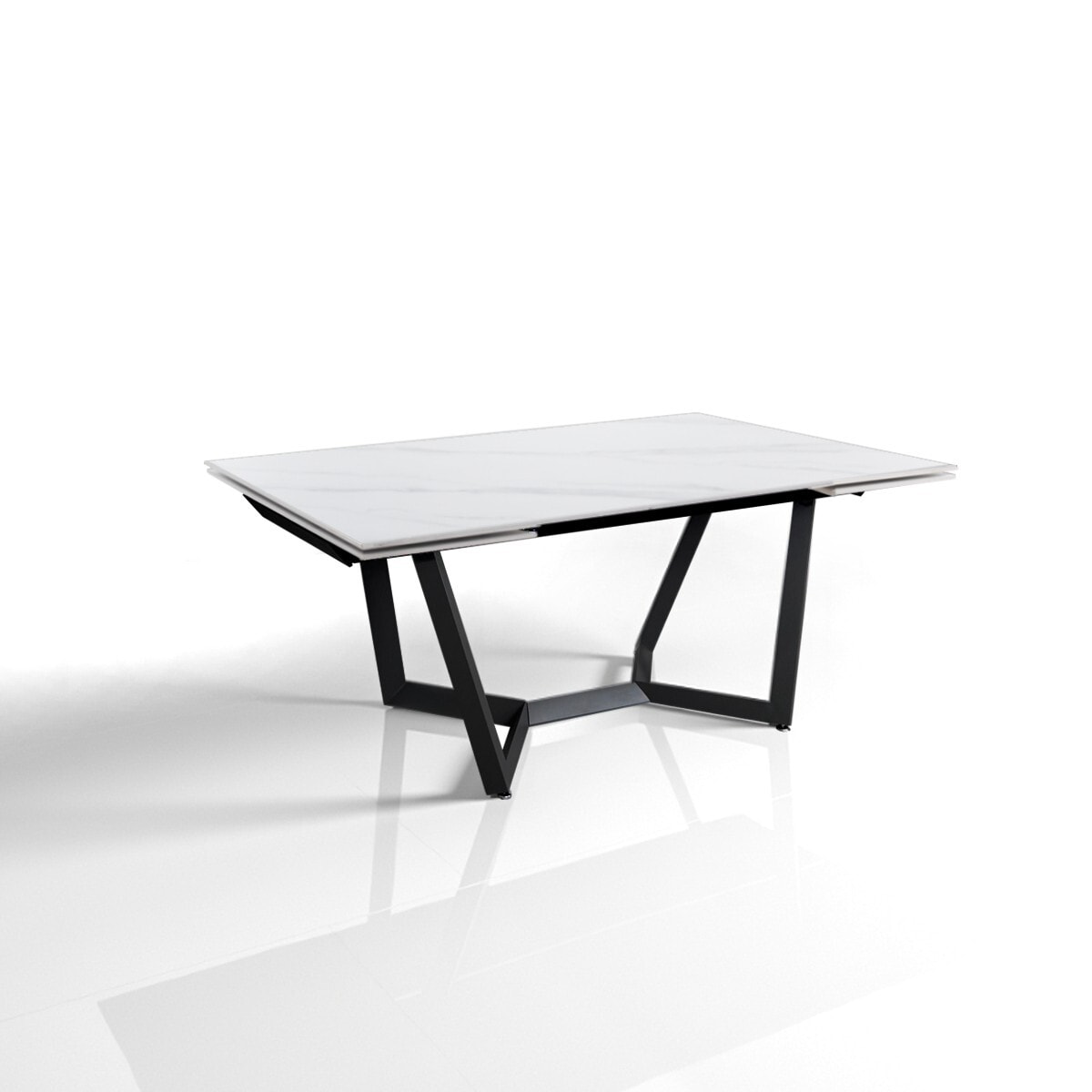 Tomasucci Table extensible LEO EVO en MARBRE BLANC / GRIS