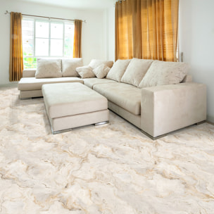 Revêtement sticker sol - MARBRE DE PESCARA - Rouleau adhésif Protection Anti-dérapant