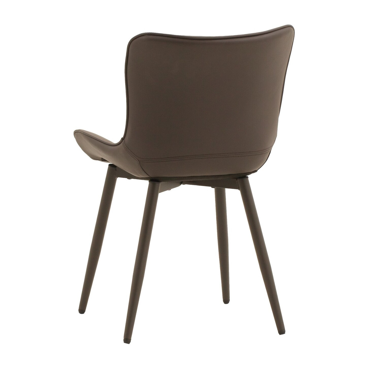 Set di 4 sedie KUDI CHIN in similpelle marrone e gambe in metallo marroni