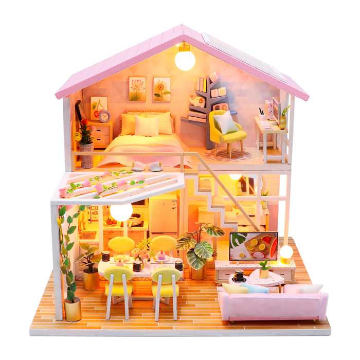 Casa Luna di miele. Modello 3D realistico con grande dettaglio e luci LED.