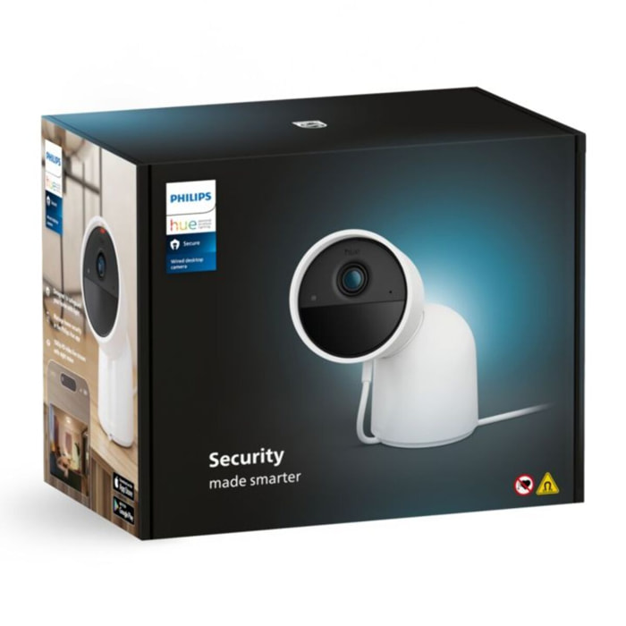 Caméra de surveillance PHILIPS HUE SECURE avec support bureau blanche