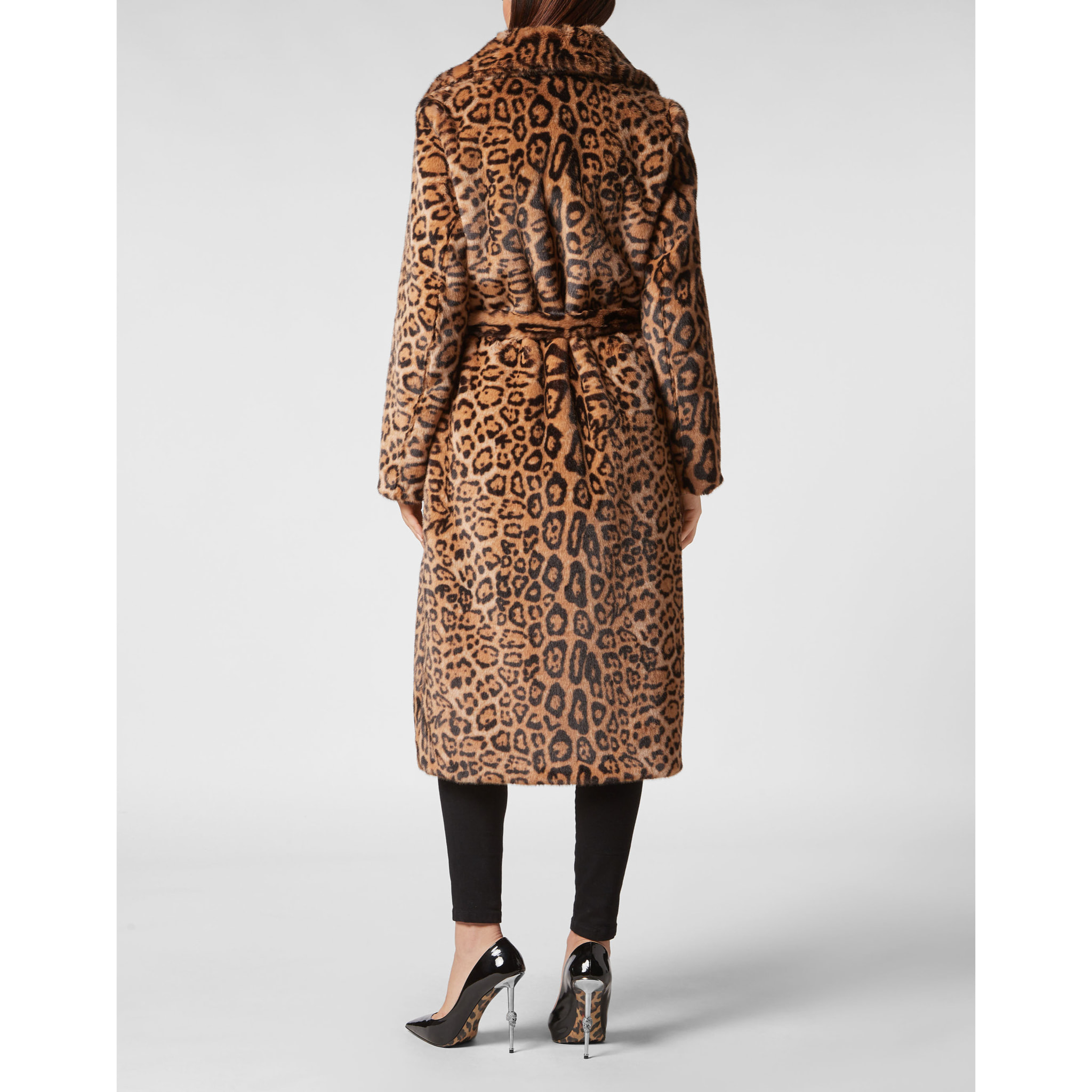 PHILIPP PLEIN ABRIGO LARGO LEOPARD