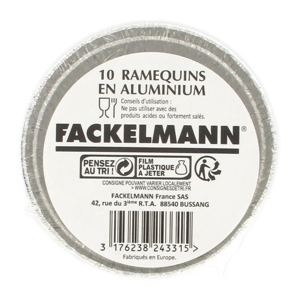 Lot de 10 ramequins en aluminium 4 x 9 cm Fackelmann