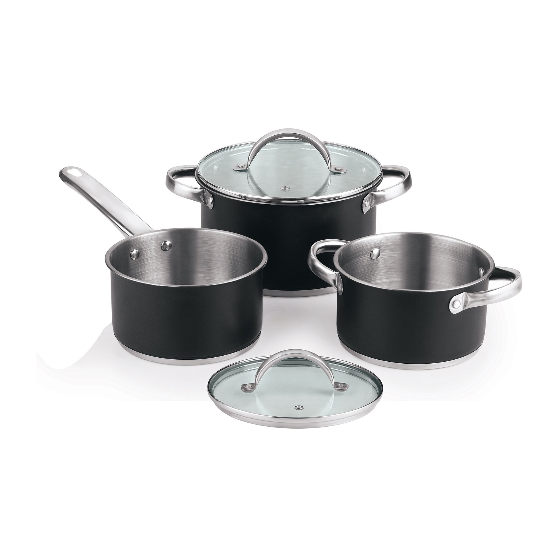 Batería de cocina 5pc ø16ø20ø24 con tapas + juego de sartenes ø20ø24ø28ø30 aluminio fundido san ignacio