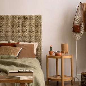 Rouleau revêtement adhésif vinyle au mètre - Sticker mural tête de lit - ROTIN TRESSÉ FORESTIER