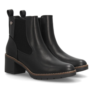 Botines de mujer estilo Chelsea con diseño clásico y paneles laterales