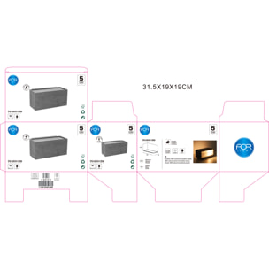 Forlight APLIQUE IP44 ALMA E27 15 CEMENTO