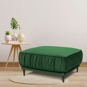 Pouf taille L Fiorenzo Velours Vert