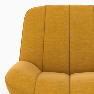 Rocking chair en tissu effet velours jaune moutarde - Alvin