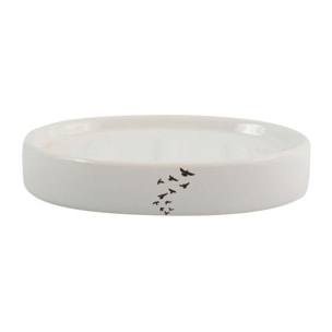 Porte Savon Céramique PLUMA Bleu & Blanc MSV