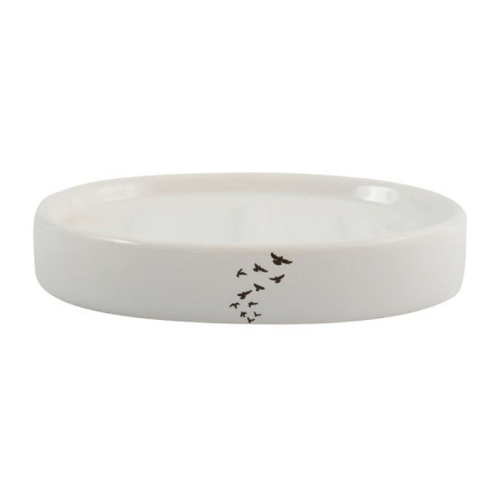 Porte Savon Céramique PLUMA Bleu & Blanc MSV