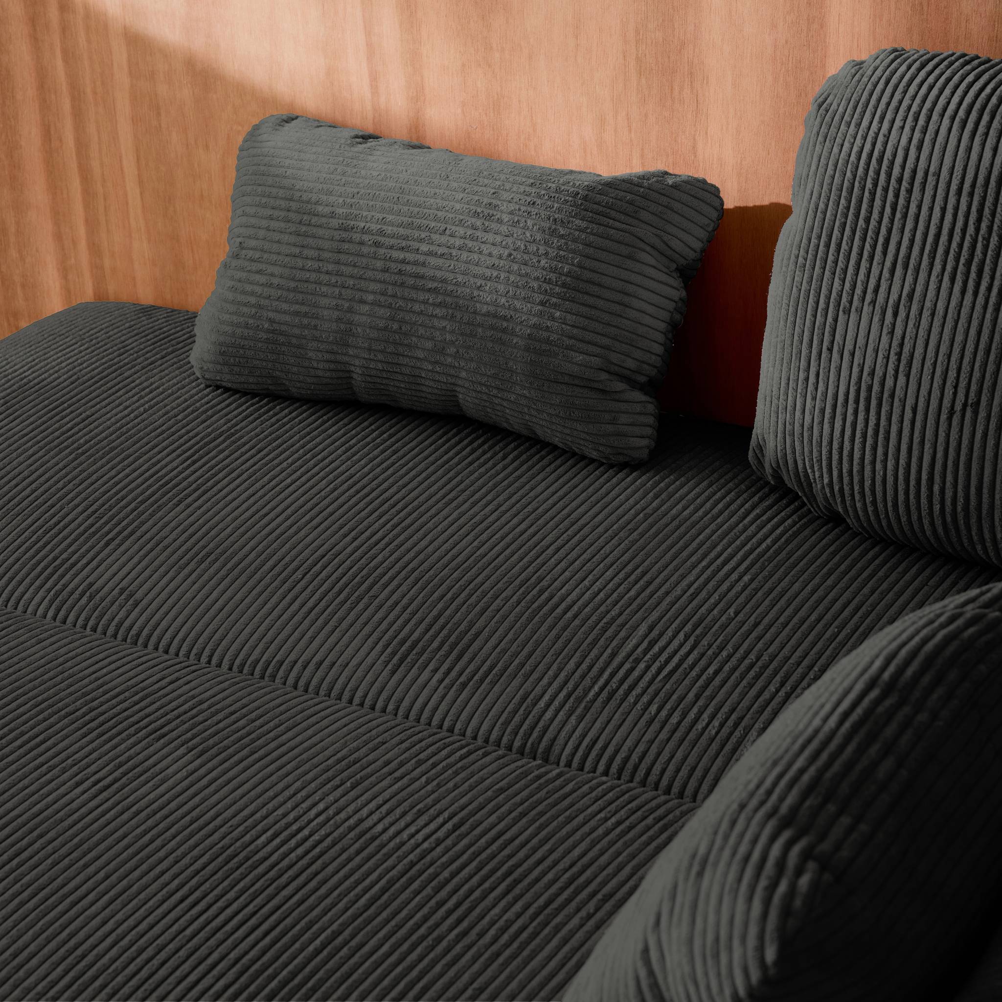 Banquette convertible 3 places velours côtelé  NELSON