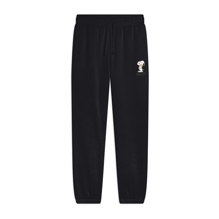 Pantalone jogger donna in felpa con piccola stampa Snoopy