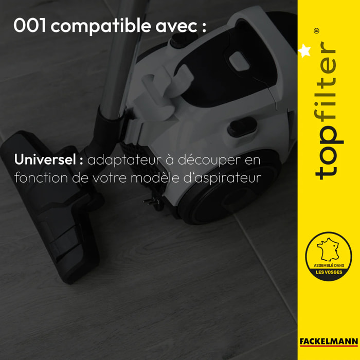 Lot de 4 packs de 4 sacs aspirateur 64001 universels TopFilter Premium