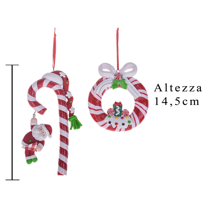 Ciambella E Bastoncino. Altezza 14,4 Cm - Pezzi 4 - 7X14,4X1,5cm - Colore: Altro - Bianchi Dino - Articoli Natalizi