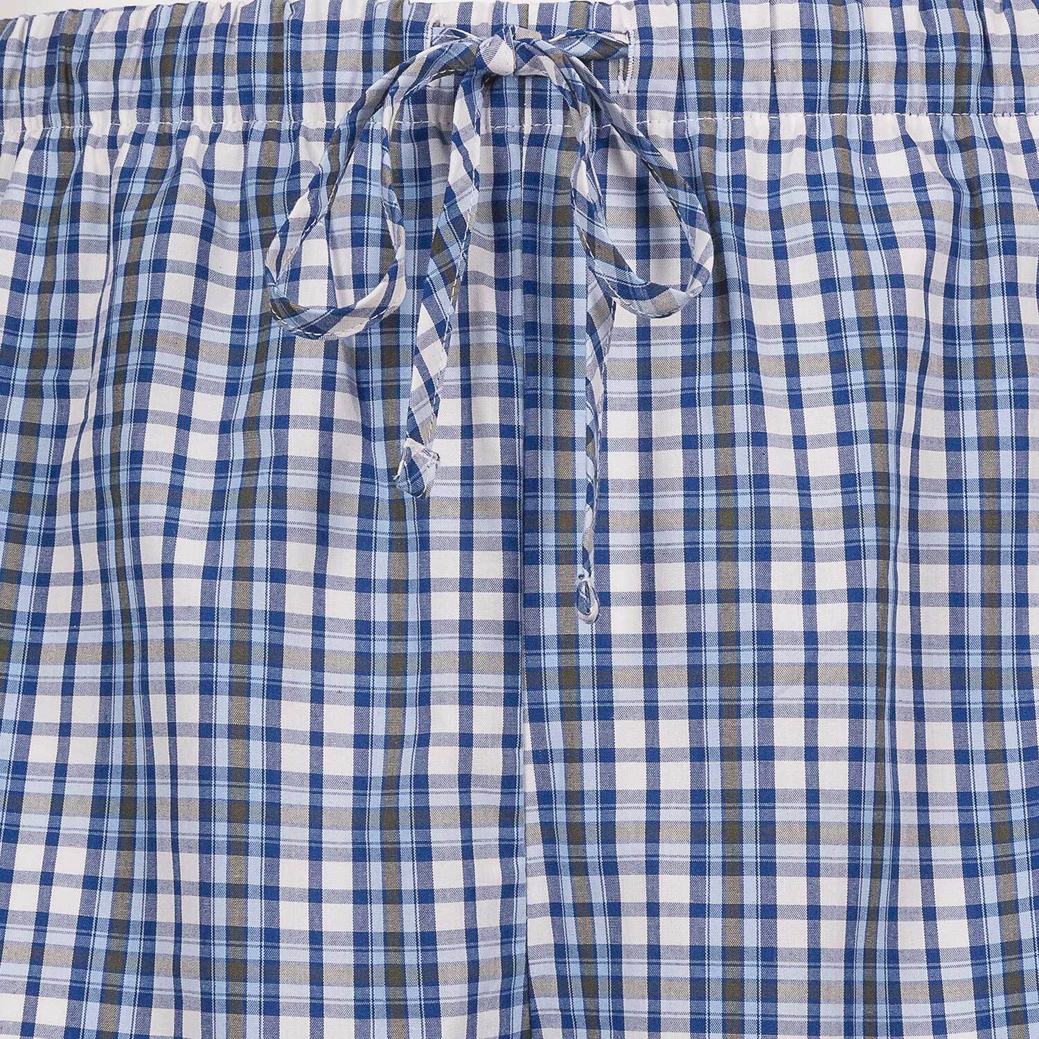 PANTALONCINO ALLEGRINO in cotone quadretto bianco, blu, blu scuro