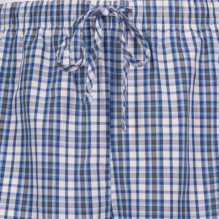 PANTALONCINO ALLEGRINO in cotone quadretto bianco, blu, blu scuro