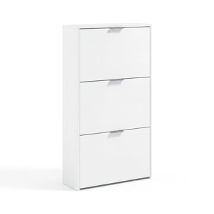 Zapatero de 3 puertas abatibles en blanco artik 60x113 cm Remi Blanco Artik (Blanco Mate)