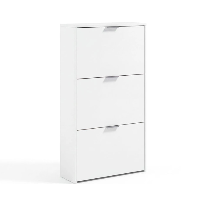 Zapatero de 3 puertas abatibles en blanco artik 60x113 cm Remi Blanco Artik (Blanco Mate)