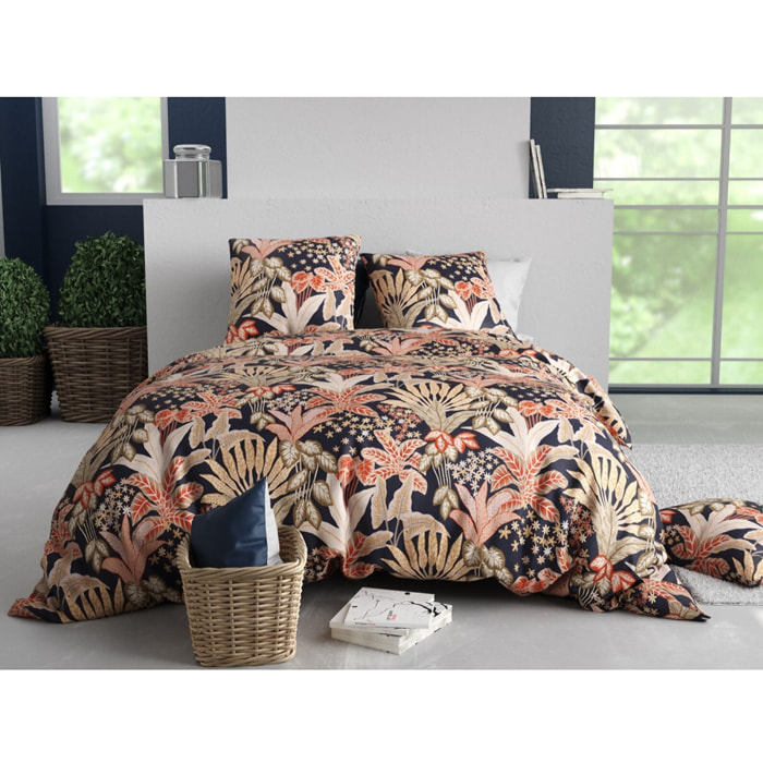 Parure housse de couette 100% coton 57fils + 2 taies Louisiane